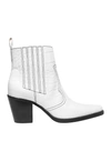 Ganni Callie Croc-effect Leather Ankle Boots In White