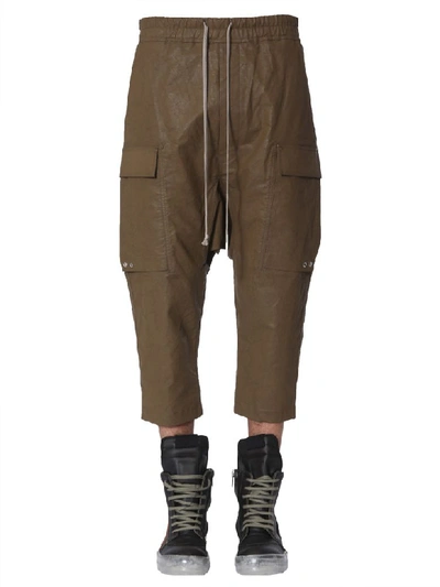 Rick Owens Cargo Crop Trousers In Yellow