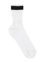 Valentino Striped-ankle Ribbed Silk-blend Socks In White