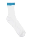 Valentino Striped-ankle Ribbed Silk-blend Socks In White