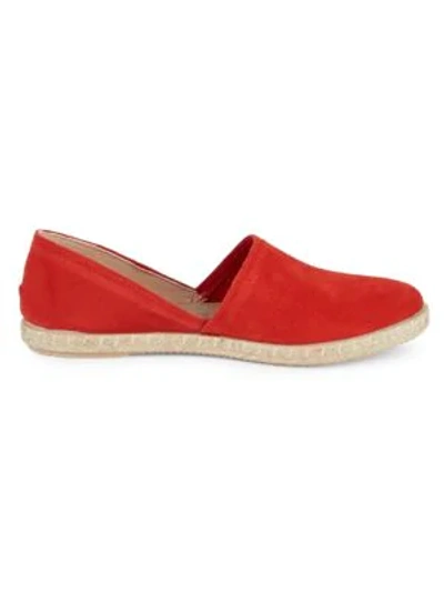 Saks Fifth Avenue Suede Espadrille Flats In Red