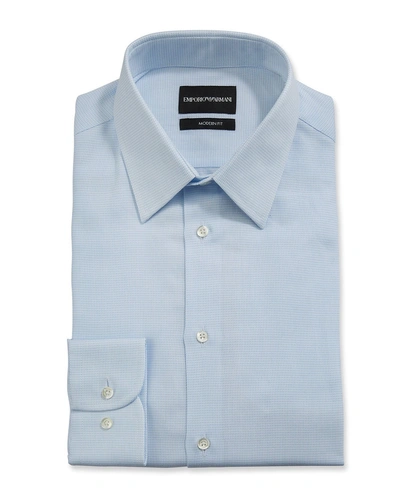 Armani Collezioni Emporio Solid Regular Fit Dress Shirt In Blue