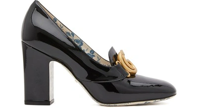 Gucci Gg Patent Leather Pumps In Black