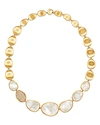 MARCO BICEGO 18K YELLOW GOLD LUNARIA MOTHER-OF-PEARL & DIAMOND COLLAR NECKLACE, 16.5,CB1975-B-MPW-Y