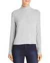Splendid Eastsider 2x1 Rib Mock-neck Top In Heather Gray