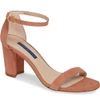 Stuart Weitzman Women's Nearly Nude Block Heel Sandals In Desert Rose Suede