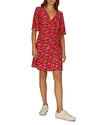 Sanctuary Girl On Fire Floral Print Wrap Dress In Simply Red