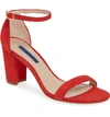 STUART WEITZMAN NEARLYNUDE ANKLE STRAP SANDAL,NEARLYNU