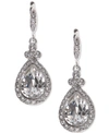 Givenchy Pave & Colored Stone Drop Earrings In Silver