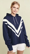 Tory Sport Tory Burch French Terry Chevron Hoodie In Tory Navy