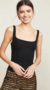 Lna Essential Ribbed Scoop Tank In Black In Black