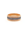 ALESSA JEWELRY SPECTRUM PAINTED 18K ROSE GOLD RING W/ DIAMOND TRIM, GRAY,PROD219650290