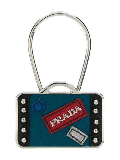 Prada Suitcase Logo Keyring - 蓝色 In Blue