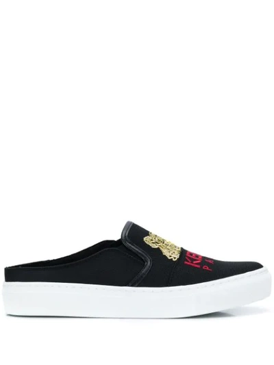 Kenzo Logo Embroidered Sneakers - 黑色 In Black