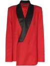 HOUSE OF HOLLAND X THE WOOLMARK COMPANY CONTRAST COLLAR DOUBLE-BREASTED BLAZER JACKET