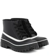Givenchy Black Glaston Flat Lace-up Leather Ankle Boots In Black