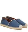 VALENTINO GARAVANI ROCKSTUD DENIM ESPADRILLES,P00368139