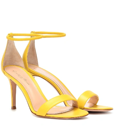 Gianvito Rossi Asia 70 Leather Sandals In Yellow