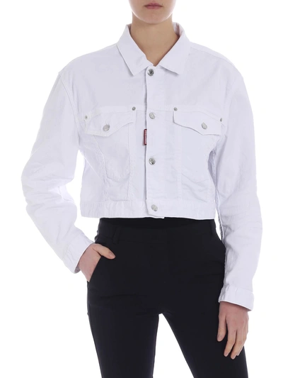 Dsquared2 Cropped Jacket In White