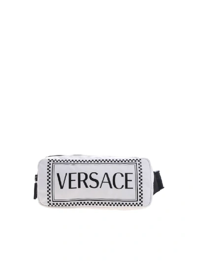 Versace Logo Nylon Two-tone Belt Bag In White