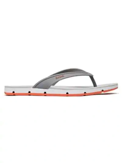 Robert Graham Breeze Toe Thong Sandals In Gray,white,orange