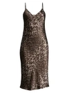 L AGENCE Jodie Leopard Silk Slip Dress