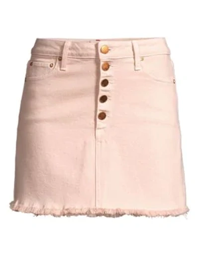 Alice And Olivia Good Exposed Button High Waist Skirt In Blush
