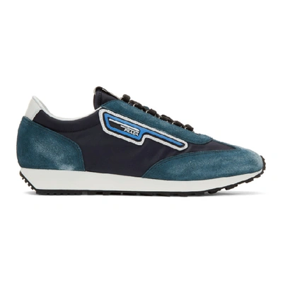 Prada Blue & Navy Suede Sneakers