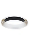 Alexis Bittar Alex Bittar Lucite Pave Edge Hinge Bracelet In Silver