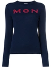 MONCLER LOGO INTARSIA KNITTED CASHMERE JUMPER