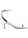 Saint Laurent Charlotte Patent Leather Sandals In White