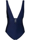 ZIMMERMANN BOWIE BUTTON-DETAIL SWIMSUIT