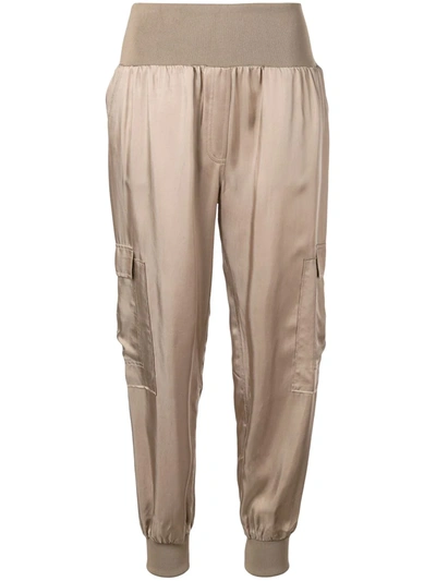 Cinq À Sept Cinq A Sept Giles High-waist Jogger Trousers In Pewter