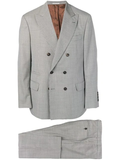 Brunello Cucinelli 双排扣西装套装 - 灰色 In Grey