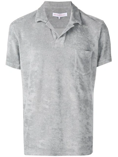 Orlebar Brown Terry-towelling Cotton Polo Shirt In Gray