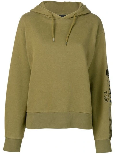 Han Kjobenhavn Embroidered Sleeve Hoodie In Green