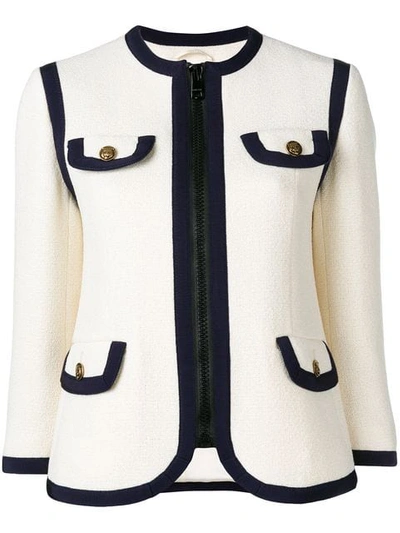 Gucci Vintage-inspired Tweed-style Jacket In 9284 White