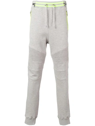 Balmain Biker Track Trousers In Grey