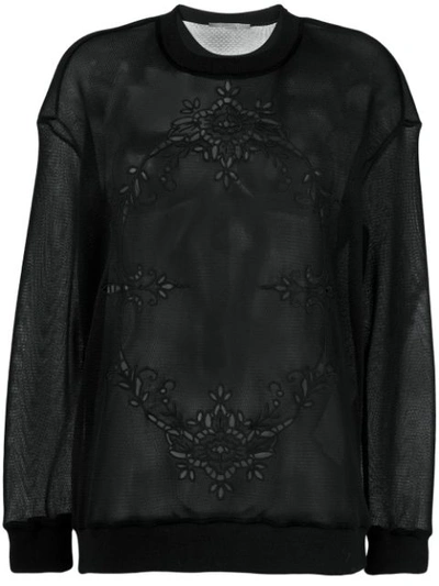 Stella Mccartney Sheer Embroidered Sweatshirt - 黑色 In Black