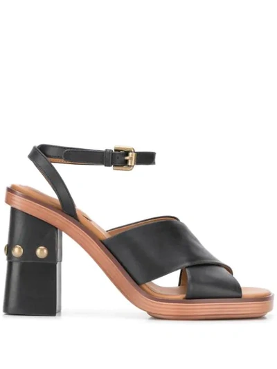 See By Chloé Chunky Heel Sandals - 黑色 In Black