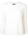 N•peal Cable Knit Sweater In Neutrals