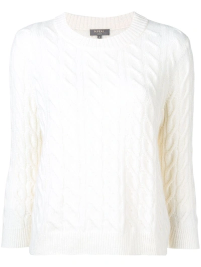 N.peal Cable Knit Sweater In Neutrals