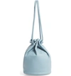 Mansur Gavriel Leather Drawstring Pouch Bucket Bag In Blue