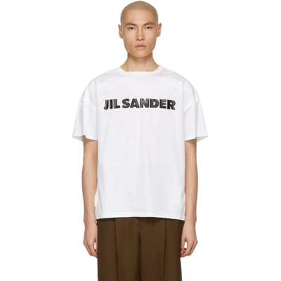 Jil Sander Logo Print T-shirt  In White