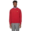AMI ALEXANDRE MATTIUSSI AMI ALEXANDRE MATTIUSSI RED SMILEY EDITION PATCH SWEATSHIRT