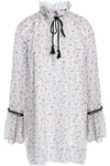 SEE BY CHLOÉ LACE-TRIMMED FLORAL-PRINT GEORGETTE BLOUSE,3074457345619628338