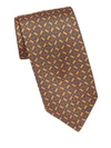 BRIONI DIAMOND MEDALLION SILK TIE,0400010324154