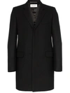 SAINT LAURENT SAINT LAURENT SINGLE-BREASTED WOOL COAT - 黑色