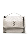 SAINT LAURENT WHITE NIKI MONOGRAM LEATHER SHOULDER BAG