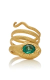 CHRISTINA ALEXIOU Emerald And Diamond Snake Ring,RIYG010